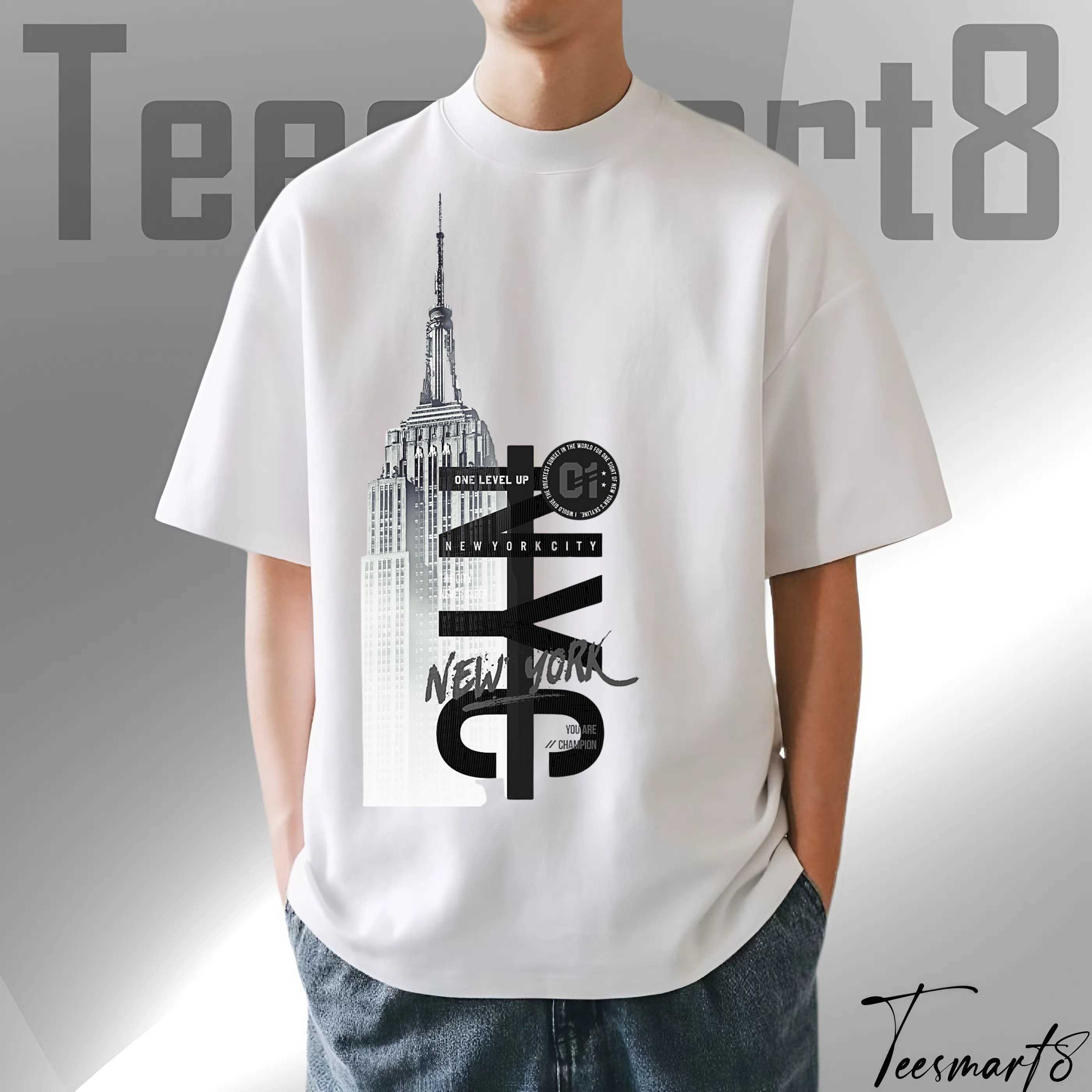 Nyc Skyline & Statue Of Liberty Tee – Urban Usa Streetwear Shirt